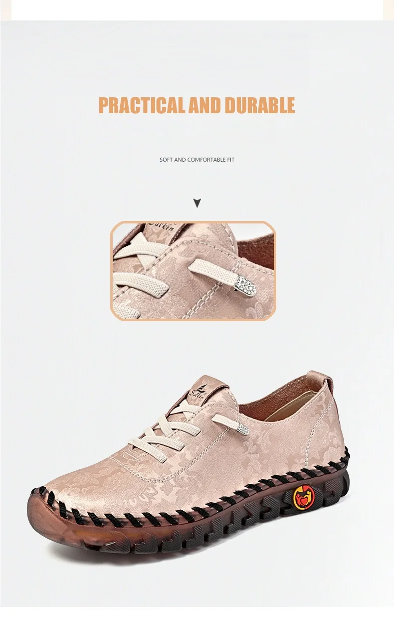 New Unique Oxford Shoes 43 44 Women's Split Leather Loafers Woman Orthopedic Moccasins Mother Designer Laced Daily Walking Flats