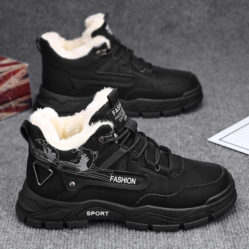

Men's winter fashion versatile casual boots comfortable thick sole wear-resistant high top boots outdoor casual youth work boots