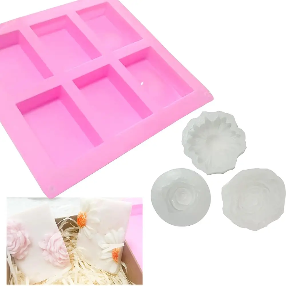 

Soap Making Kit Flower Silicone Soap Molds DIY Make Your Own Soaps for Handmade Soaps Making (Without Soaps,Flower Shape)