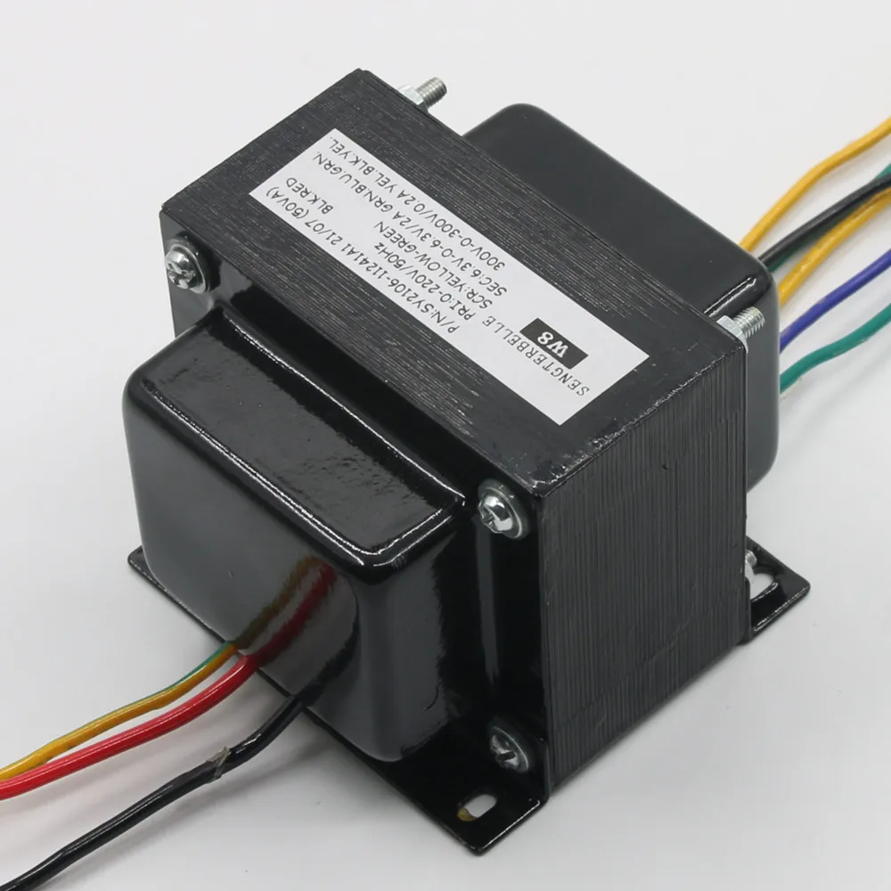 Transformador de potência de áudio de cobre puro 150W duplo 300V + duplo 6,3V para amplificador de tubo doméstico pré-amplificador SY2106-11241A1
