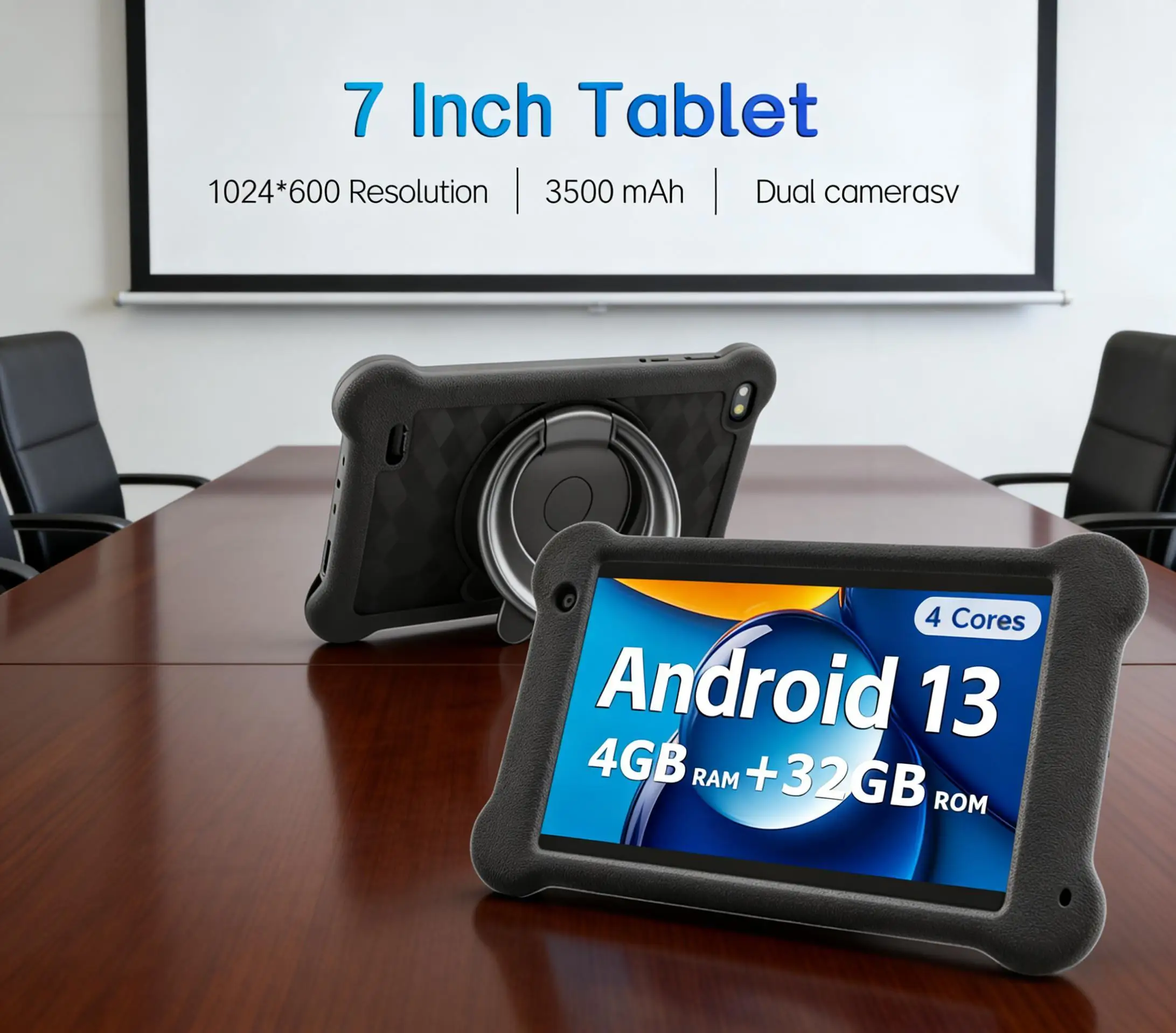 Paitanry 7 Inch Tablet PC Android 13 Quad Core HD IPS Display 4GB RAM 32GB ROM WiFi Dual Camera Portable Tab For Reading Video