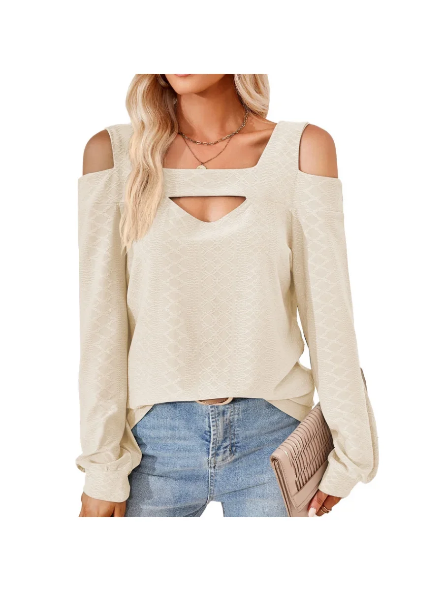 

Women's Long Sleeve Off Shoulder Loose T-shirt