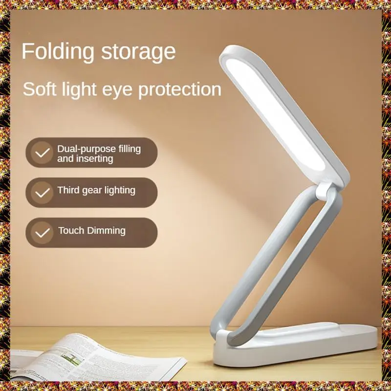 Lampada da scrivania a LED BTCL ricaricabile, portatile, pieghevole con 3 impostazioni di luminosità Lampada da scrivania piccola - Ideale per ufficio e casa
