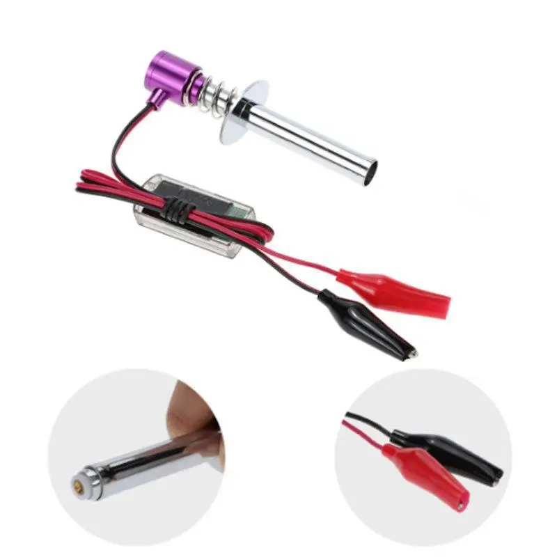 

1Pcs Electronic Glow Plug Igniter Cable Clip 6-12V For HSP 94122 94188 Nitro Output 18 21 28 Engine 1/8 1/10 1/24 RC Car Parts