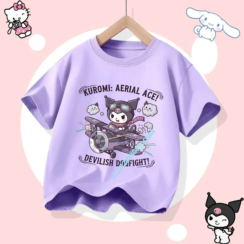 2026 Summer T-shirt - Sanrio Series Cartoon Print - Kuromi N