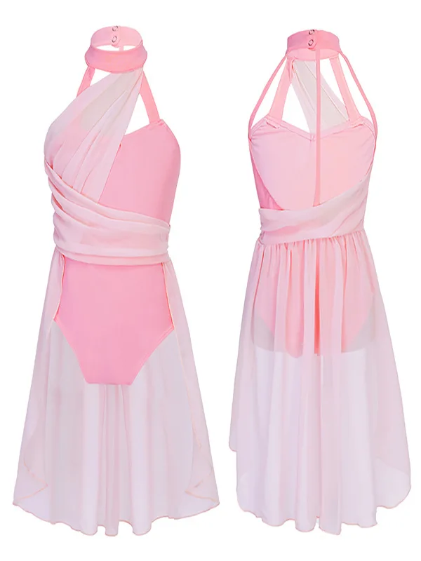 بدلة الرقص الحديثة الفتيات الشكل التزلج على الجليد فستان قاعة الرقص الباليه أزياء رقص الجمباز يوتار فستان لملابس الرقص الغنائية