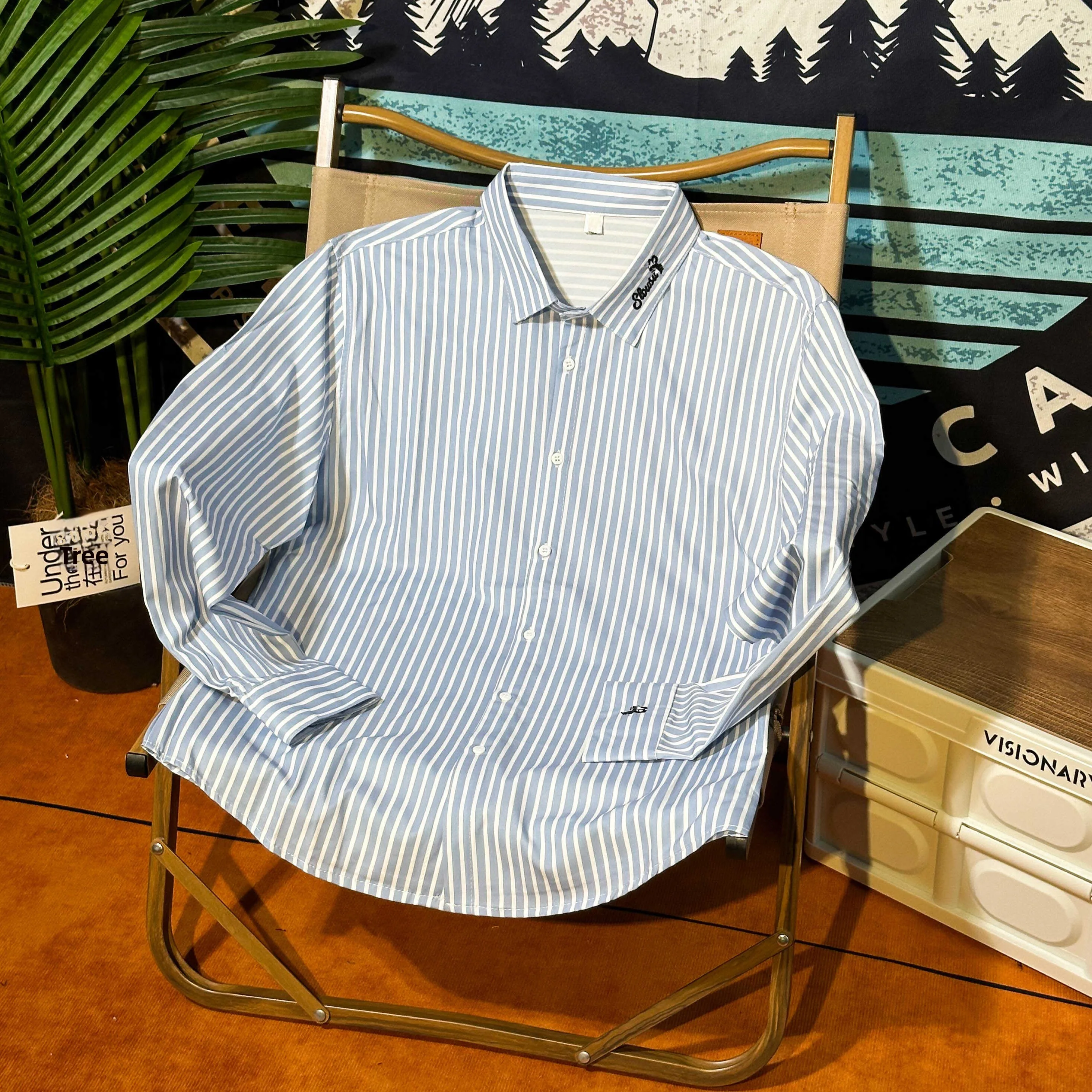 

Men's Slim Fit Long Sve irt 2024 Autumn Season Busin Casual Embroidered No Ironing Required Warm Outerwear Jaet