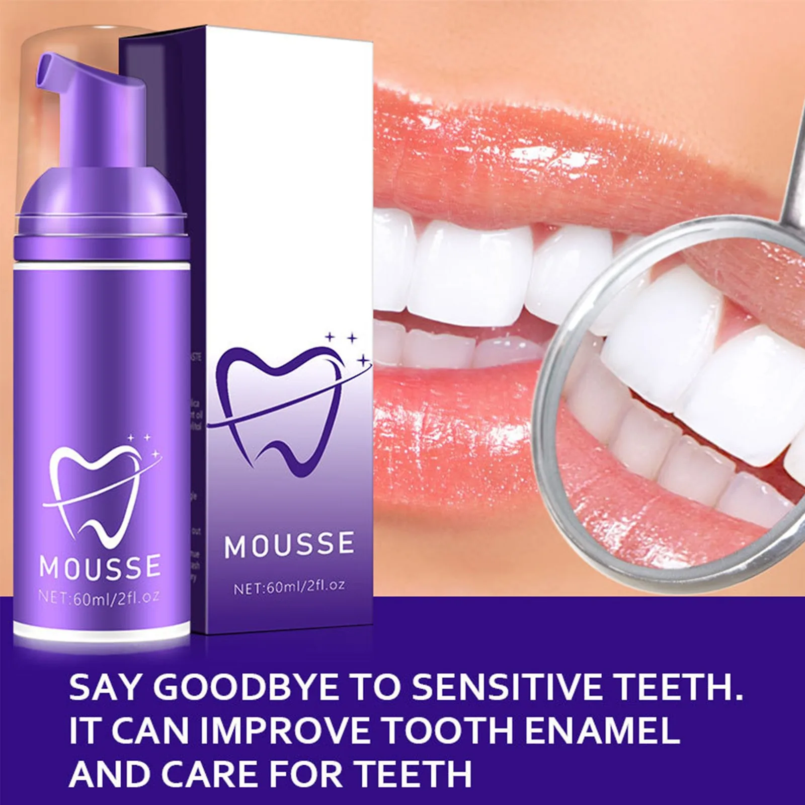 Pasta de dientes blanqueadora V34 de 60ml, Reduce el amarilleo, reparación Dental, eliminación de manchas de dientes, pasta de dientes brillante para el cuidado de los dientes