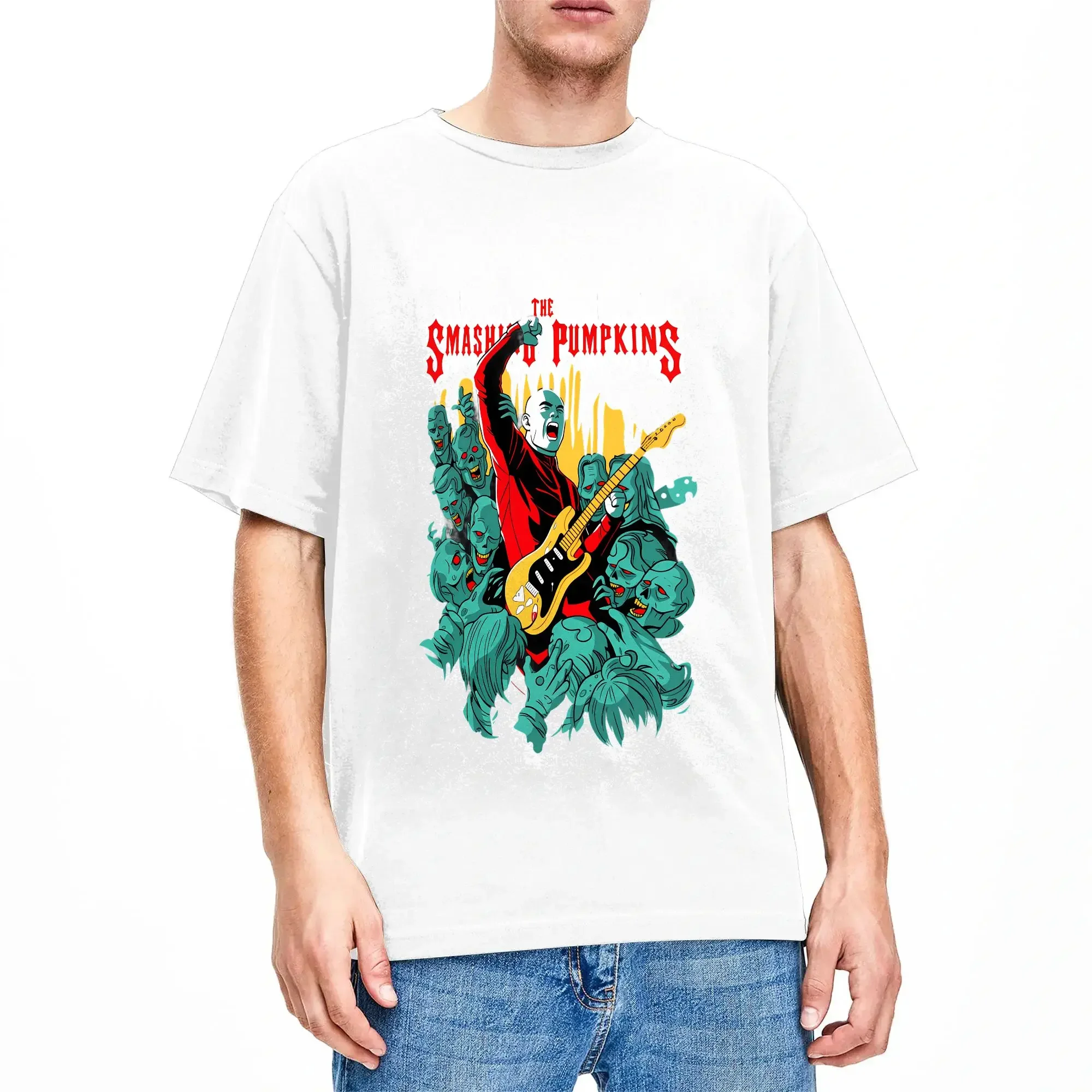 The Smashing Pumpkins T-Shirts Men  Awesome Cotton Tee Shirt Round Collar Short Sleeve T Shirt New Arrival Clothing