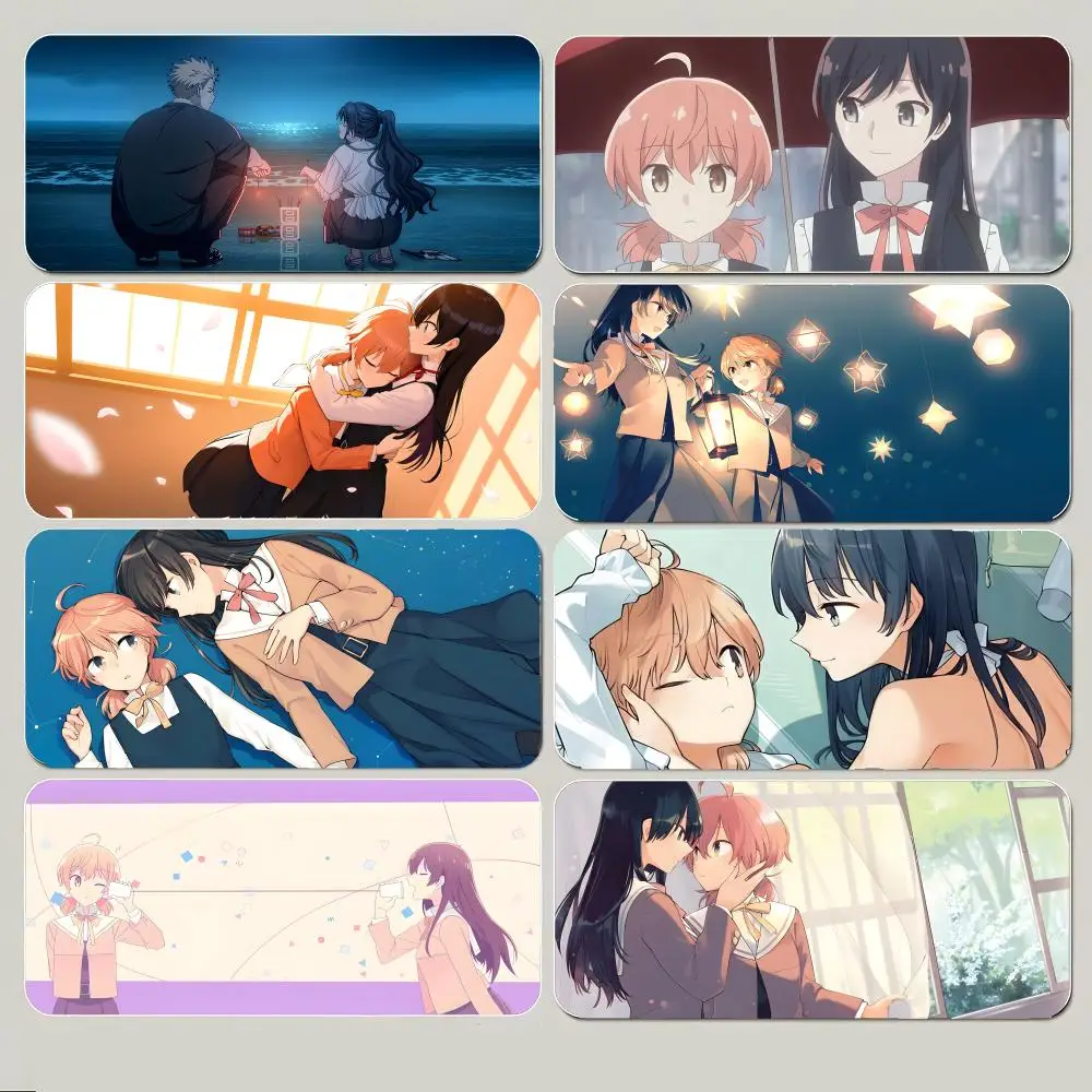 

Soft Romantic Anime B-Bloom Into You Mouse Pad Large Gaming Mousepad with Thick Stitched Edge Non-Slip Desk Mat