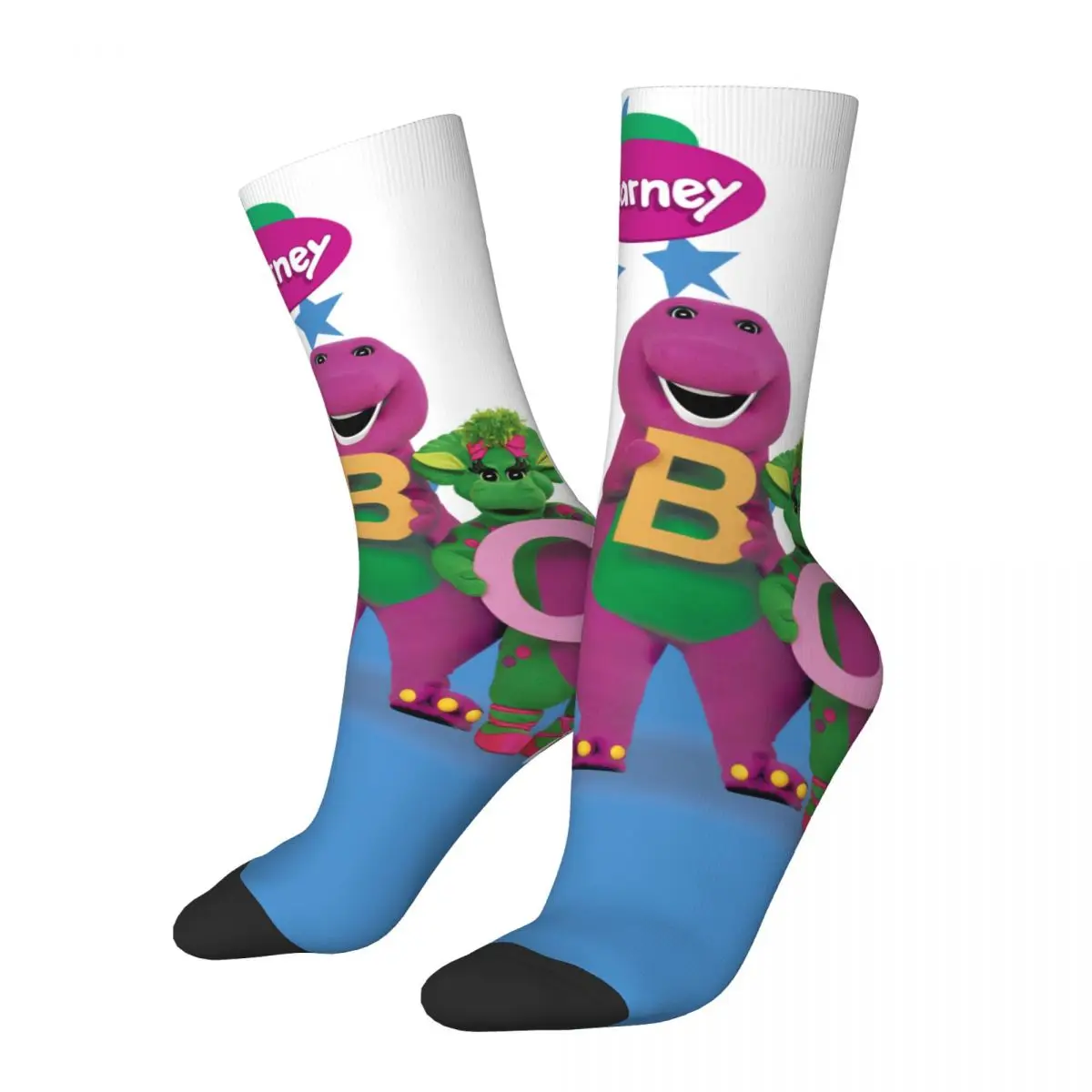 Классные носки Барни друзья динозавры футбольные Мультяшные носки из полиэстера для мужчин поглощающие пот