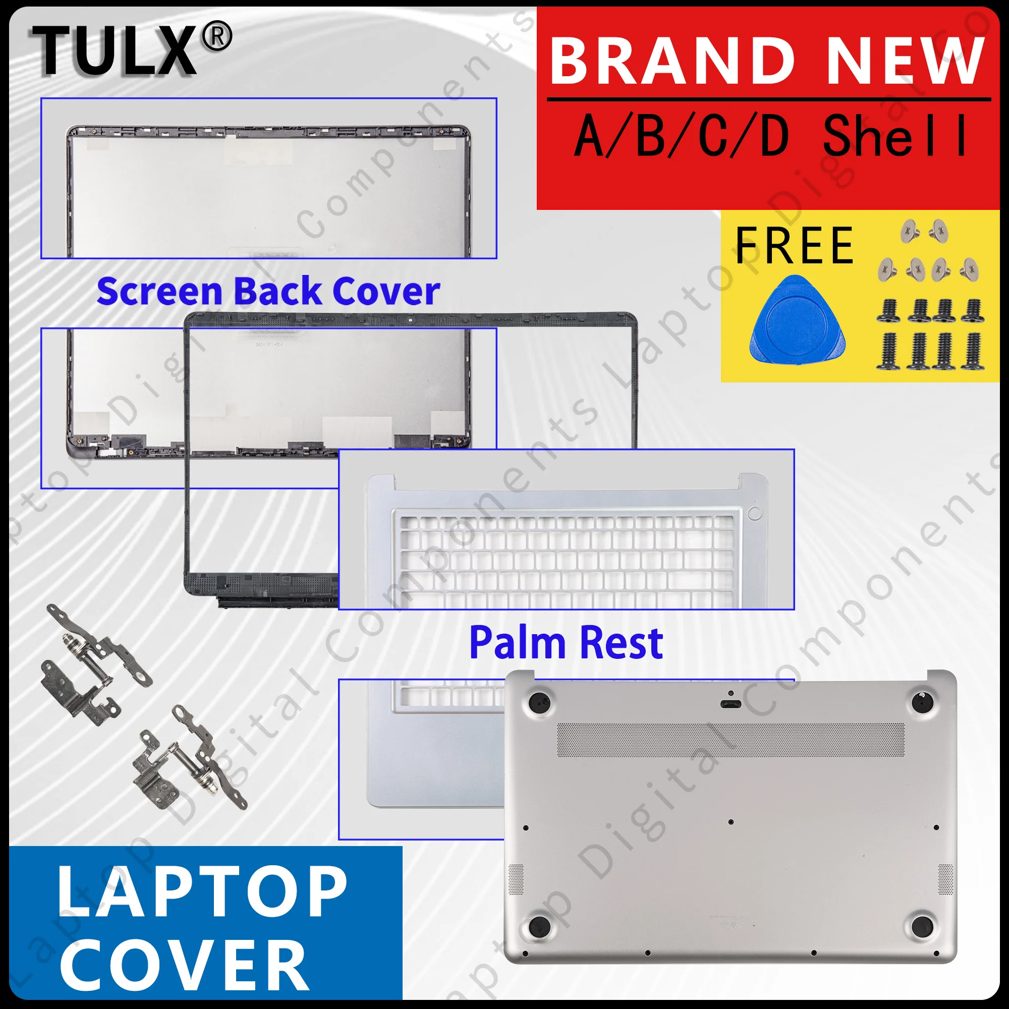 

NEW Case For MateBook D MRC-W50 MRC-W60 MRC-W10 PL-W19 Laptop LCD Back Cover Front Bezel Laptop Top case Lower Cover Silver