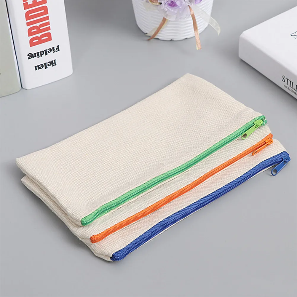 15pcs-blank-zipper-pencil-case-canvas-pouch-multifunctional-bag-coin-purse-school-office-graduation-birthday-gift