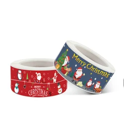 120Pcs/roll 1*3inch Santa Claus Snowman Merry Christmas Stickers Happy New Year Gift Sealing Sticker for Small Business Decor