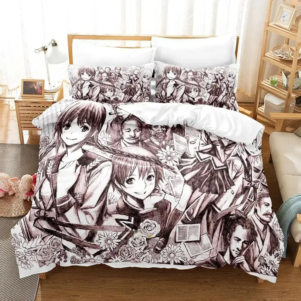 New  Bungaku Shoujo Bedding Set Single Twin Full Queen King Size Bed Set Adult Kid Bedroom Duvet cover Sets Kawaii Bed Sheet Set