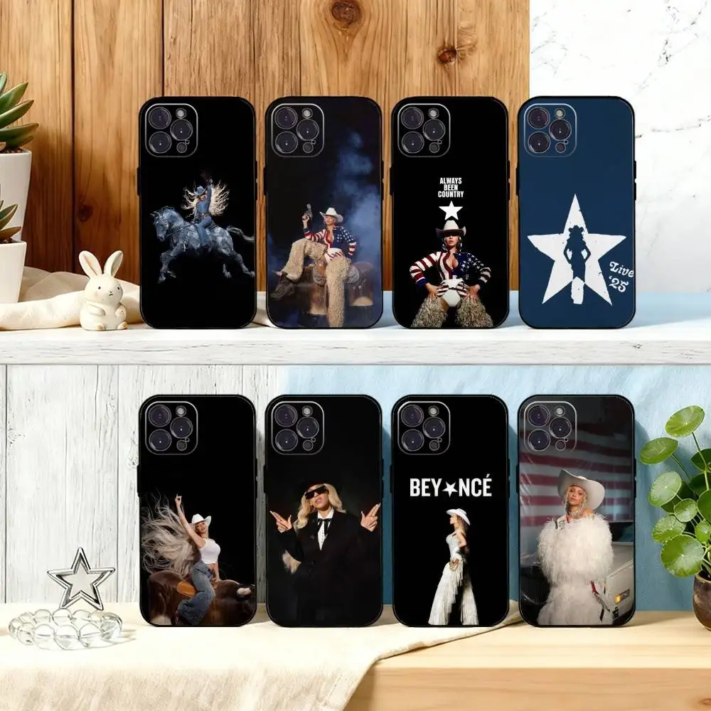 

B-Beyonce-R-Renaissance Phone Case For iPhone 16,15,14,13,12Plus,Pro Max,XS,5G Soft Silicone Black Cover