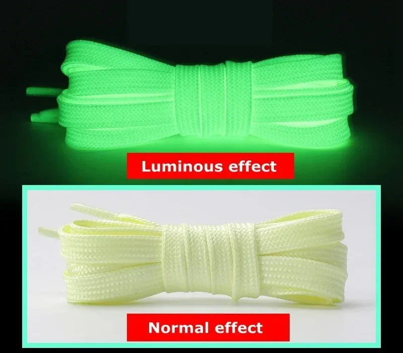 1/2 Paar leuchtende Schnürsenkel in 5 Farben, flach, geeignet für alle Schuhe, fluoreszierende Schnürsenkel, Party, zusammenhalten, Nachtlauf, Unisex-Schnürsenkel