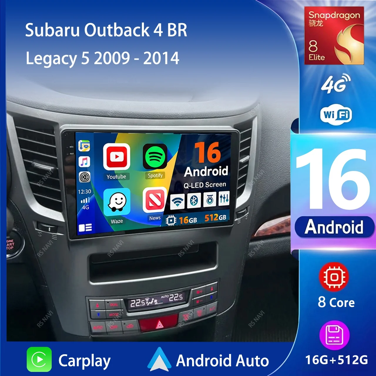 Android 16 Carplay Autoradio Multimedia-Player für Subaru Outback 4 BR Legacy 5 2009 - 2014 Auto Autoradio Stereo 2din Head Unit