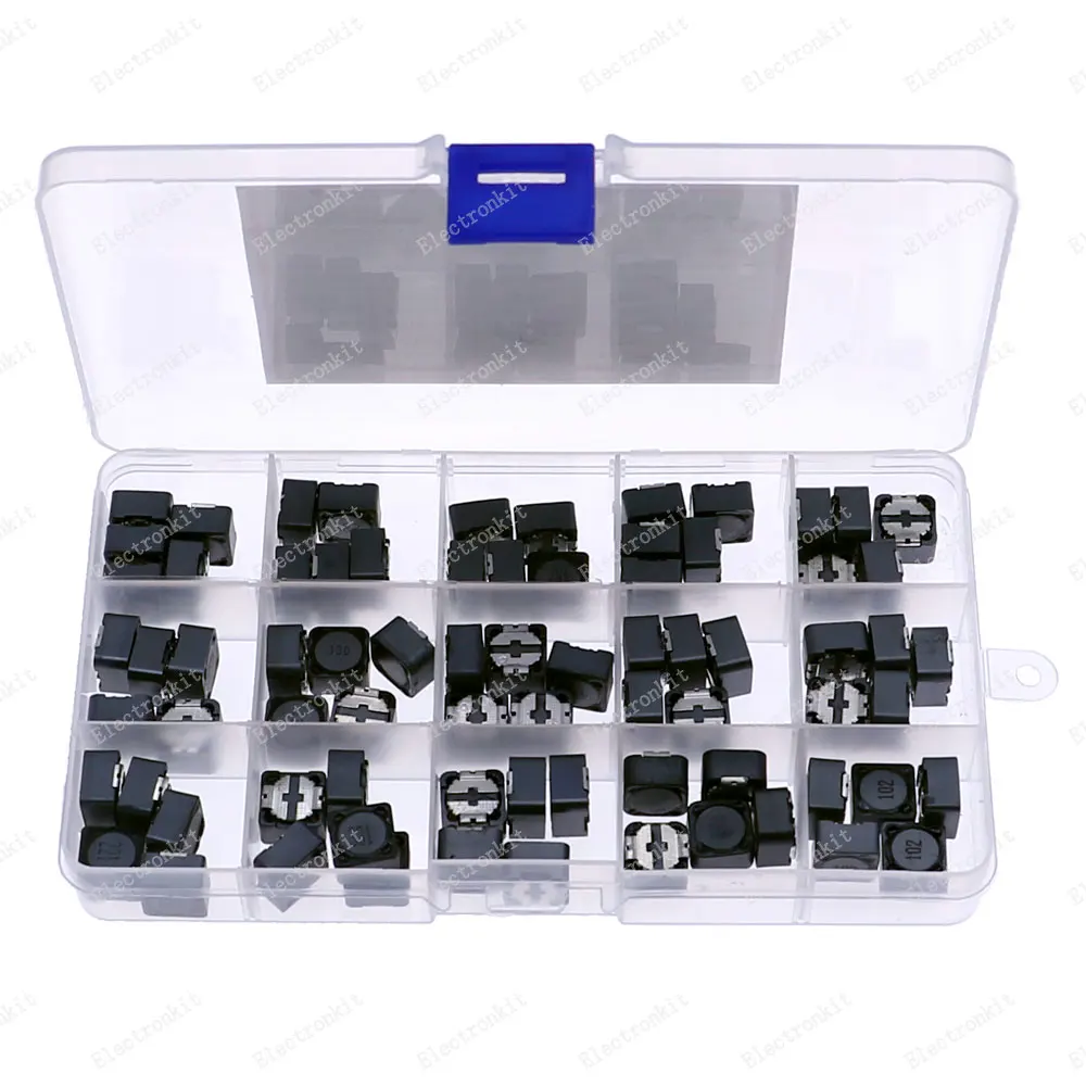 

75pcs 12x12x7mm SMD Power Shielded Inductance Assortment Box kit 2.2/3.3/4.7/6.8/10/22/33/47/68/100/220/330/680uH/1mH