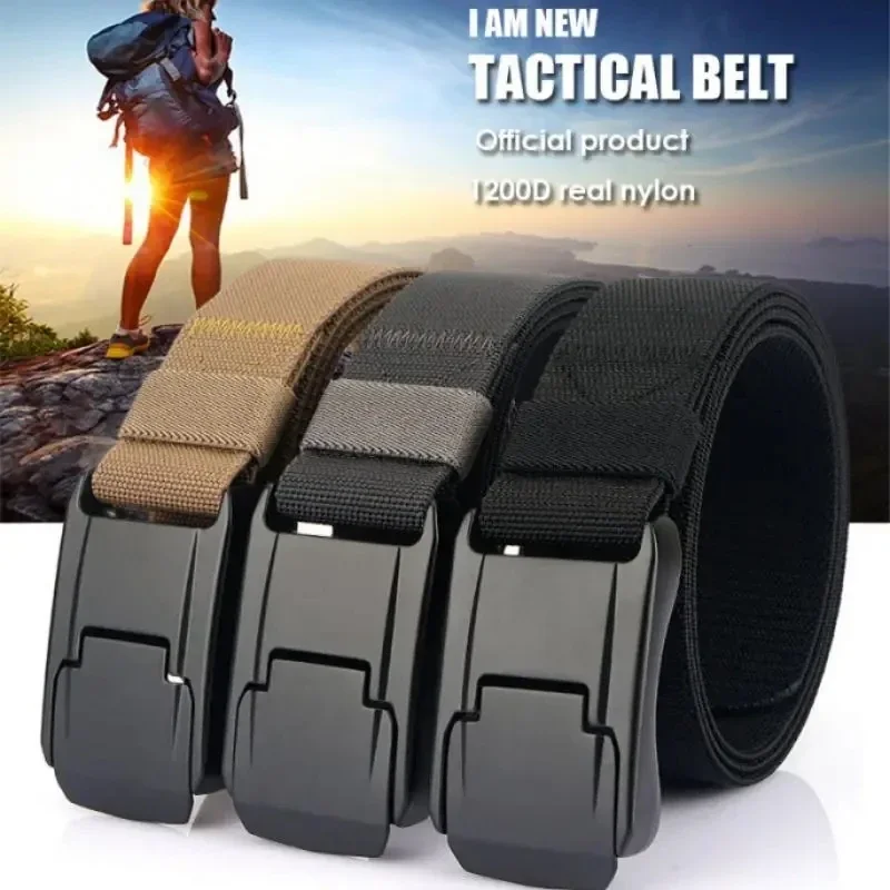 

New Stretch Belt For Men and Women Hard Quick Release Buckle Strong Real Nylon Unisex Elastic Belt Overalls Work Belt