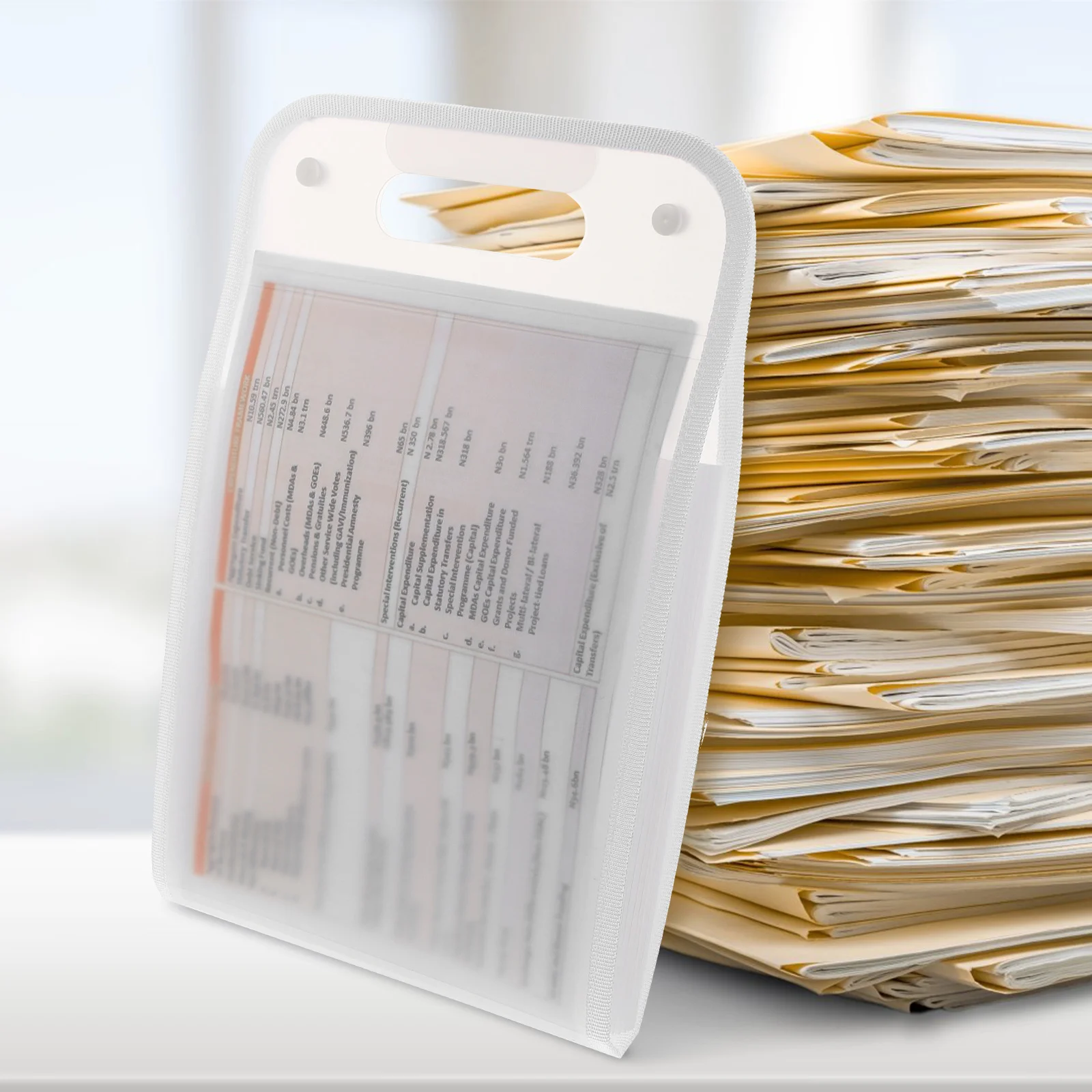 

File Folder Portable Large Capacity FilingFolders Expandable Organizer Checks Cash Receipts A4 Documents Storage Office