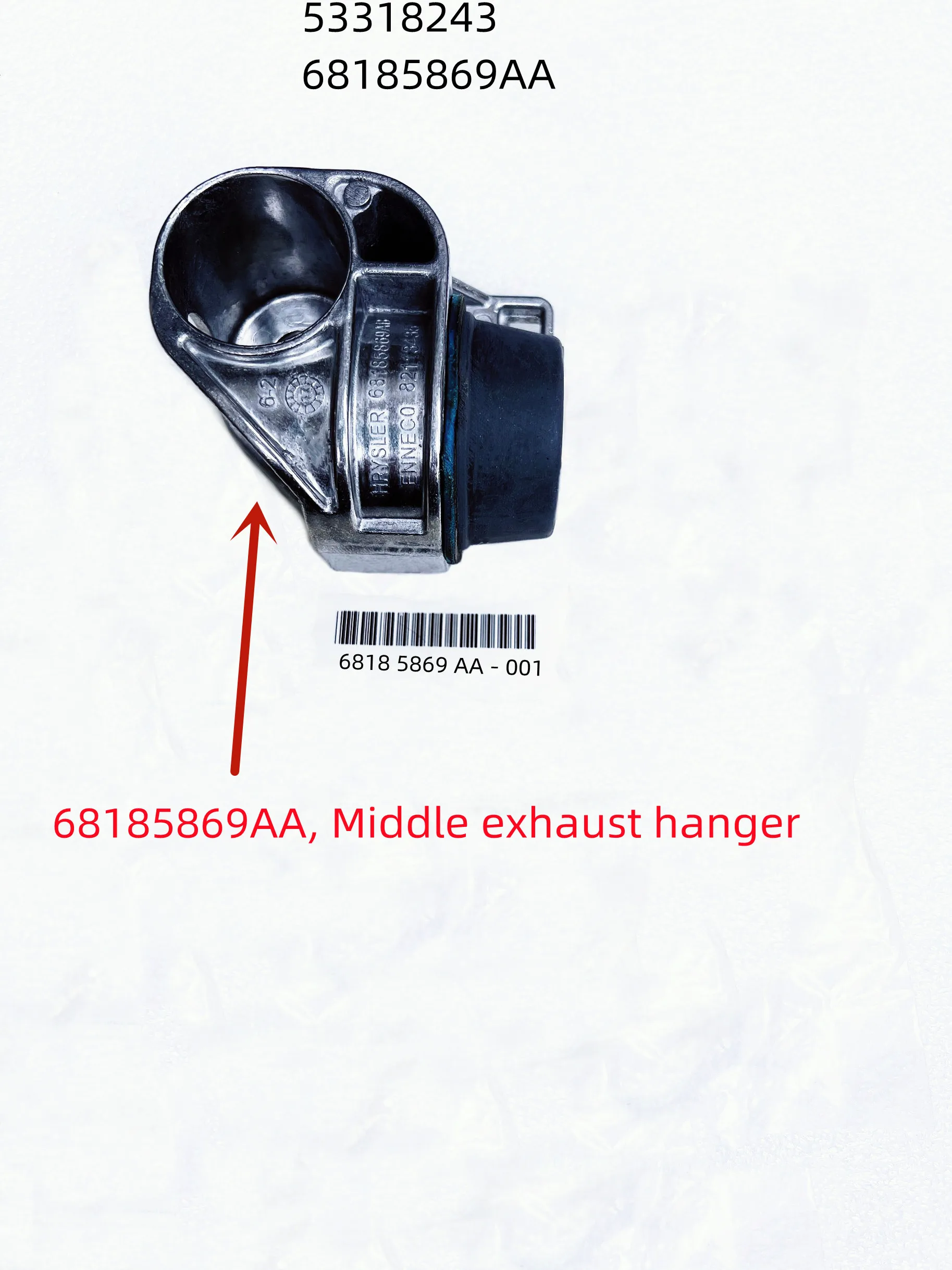 

Exhaust Pipe Hanger Assembly, 68141919AB, 68141918AB, 68185869AB,53318243,For: 2.0L, 2.4L, 3.2L, Cherokee KL,K4, 2014-2025