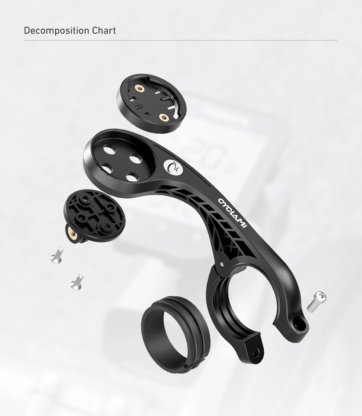 Cyclami s2 fahrrad computer halterung bergstraße fahrrad gps scheinwerfer halter halterung für garmin xoss igp sport magene coospo Vorderlichthalter – Detail 8