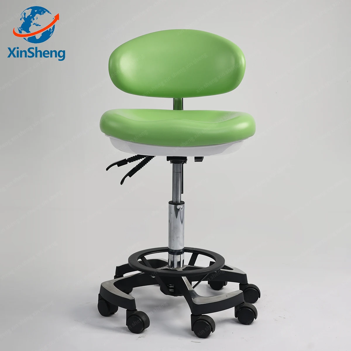 Height Adjustable Dental Stool With Backrest Swivel Salon Technician Chair For Clinic Beauty Nail