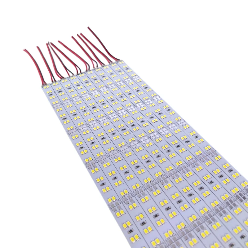 50PCS*50cm DC12V 24V LED Hard Rigid Strip Bar Light Double row led strip High Bright 144leds/m SMD 5730 2835  Warm Cool White
