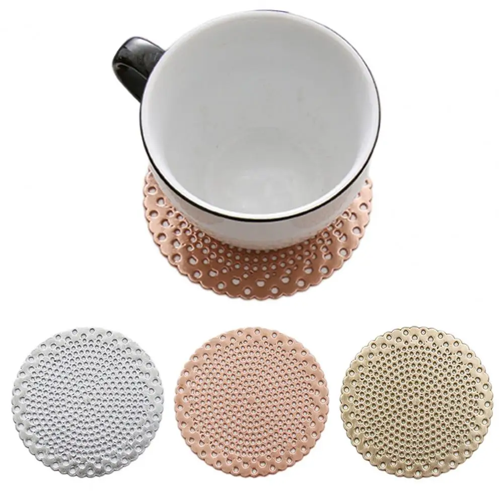 Hollow Coaster PVC Anti-Scald Cup Mats Heat Resistant Table Mats Oil-Proof Placemats for Home Bar Kitchen