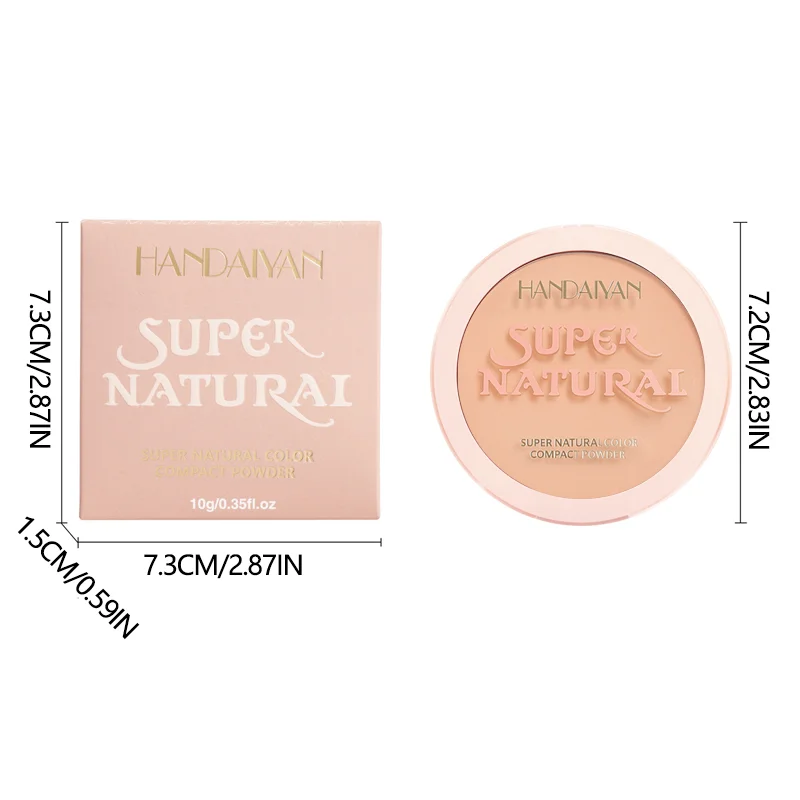 Matte Face Pressed Powder 24 Hours Oil Control Natural Setting Powder Foundation Full Coverage Waterproof Lasting Makeup