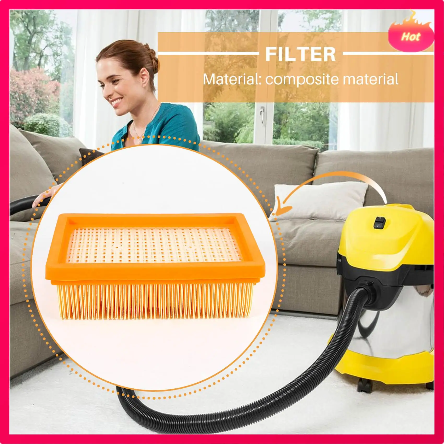 AD-3PCS Stofzuiger Filter Vervanging Voor KARCHER Platte Geplooide MV4 MV5 MV6 WD4 WD5 WD6 P PREMIUM WD5