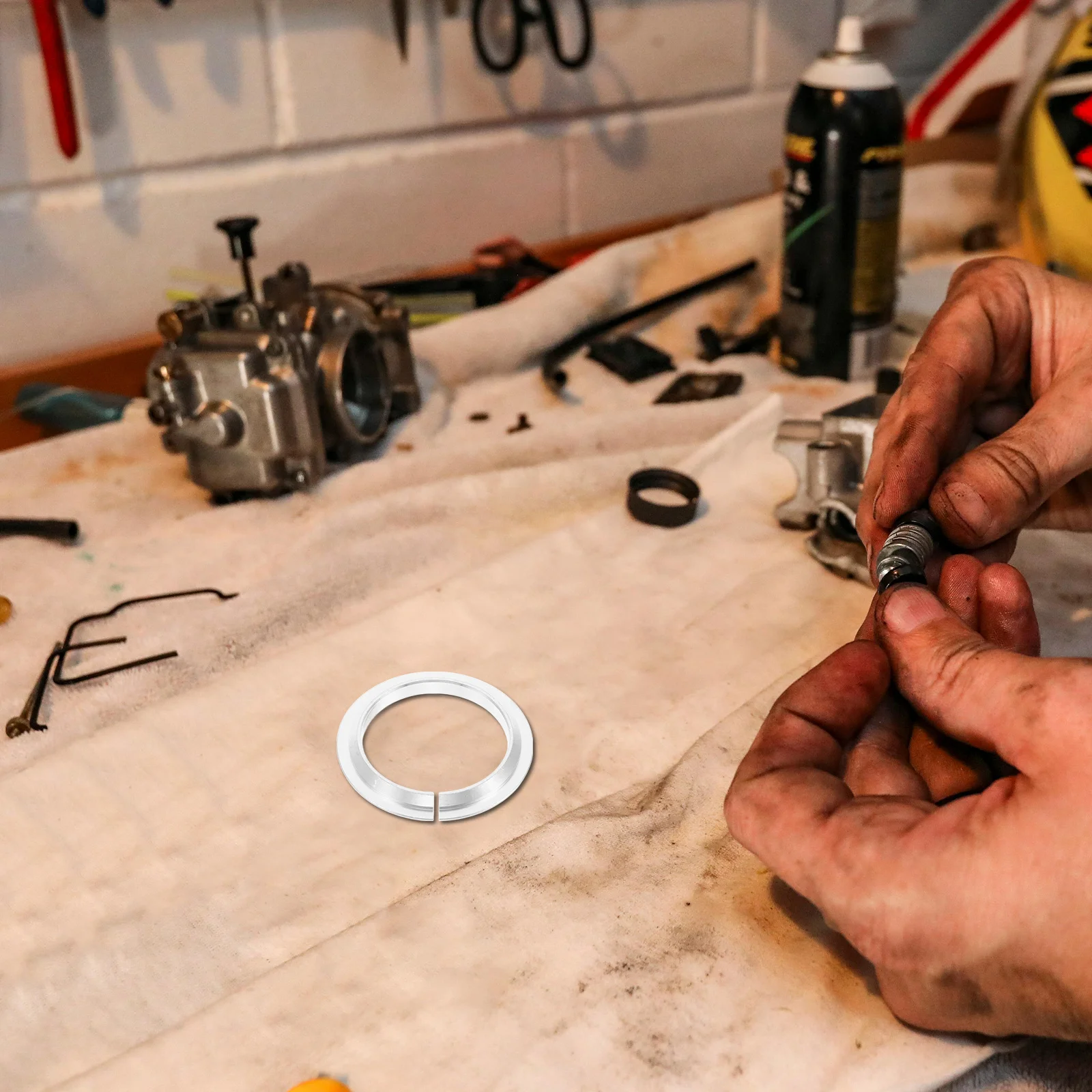 Professional Metal Bike Stem Spacer Front Fork Washer Headset Gasket Precise Installation Leak Prevention Universal