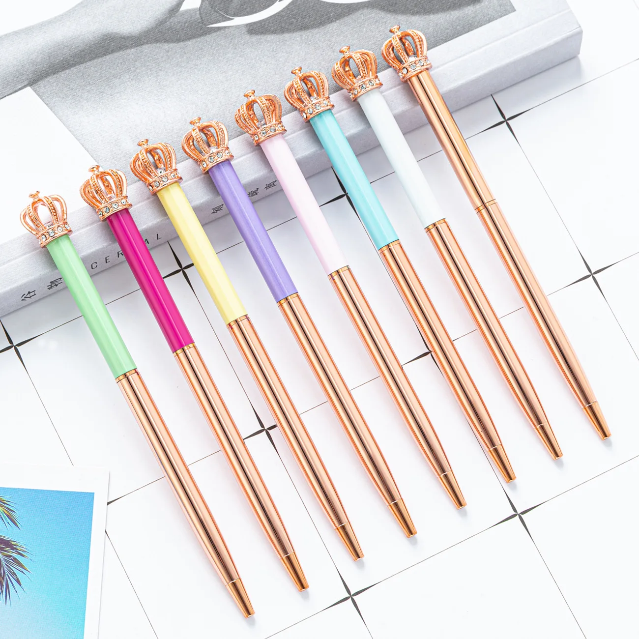 20PCS  New Crown Ball Pen in Stock Creative Cute Shape Metal Pen Gift Pen