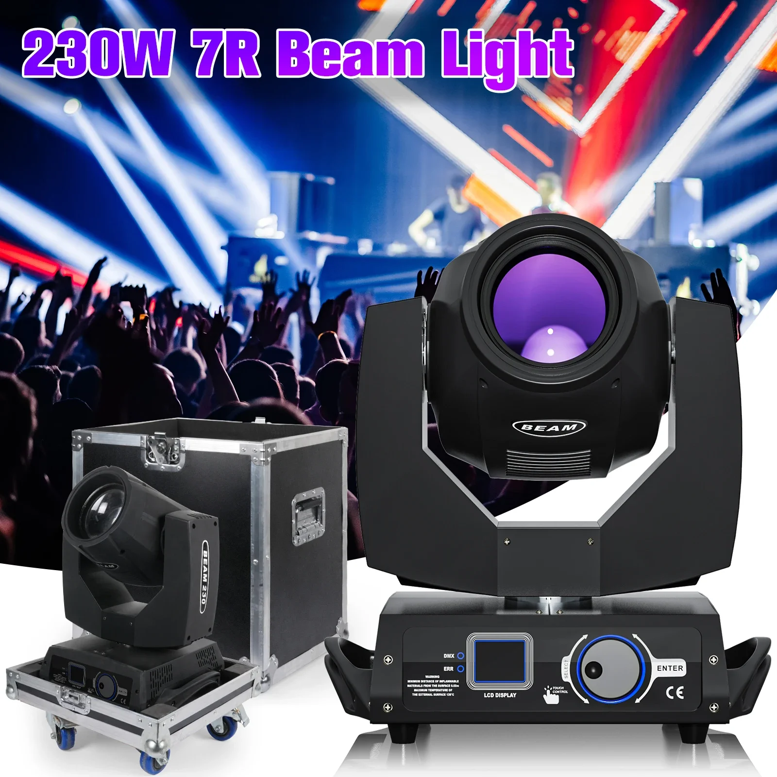 230W 7R RGBW Moving Head Lights With Flight Case For DJ Disco KTV Nightclub Stage Beam MovingHead Lighting