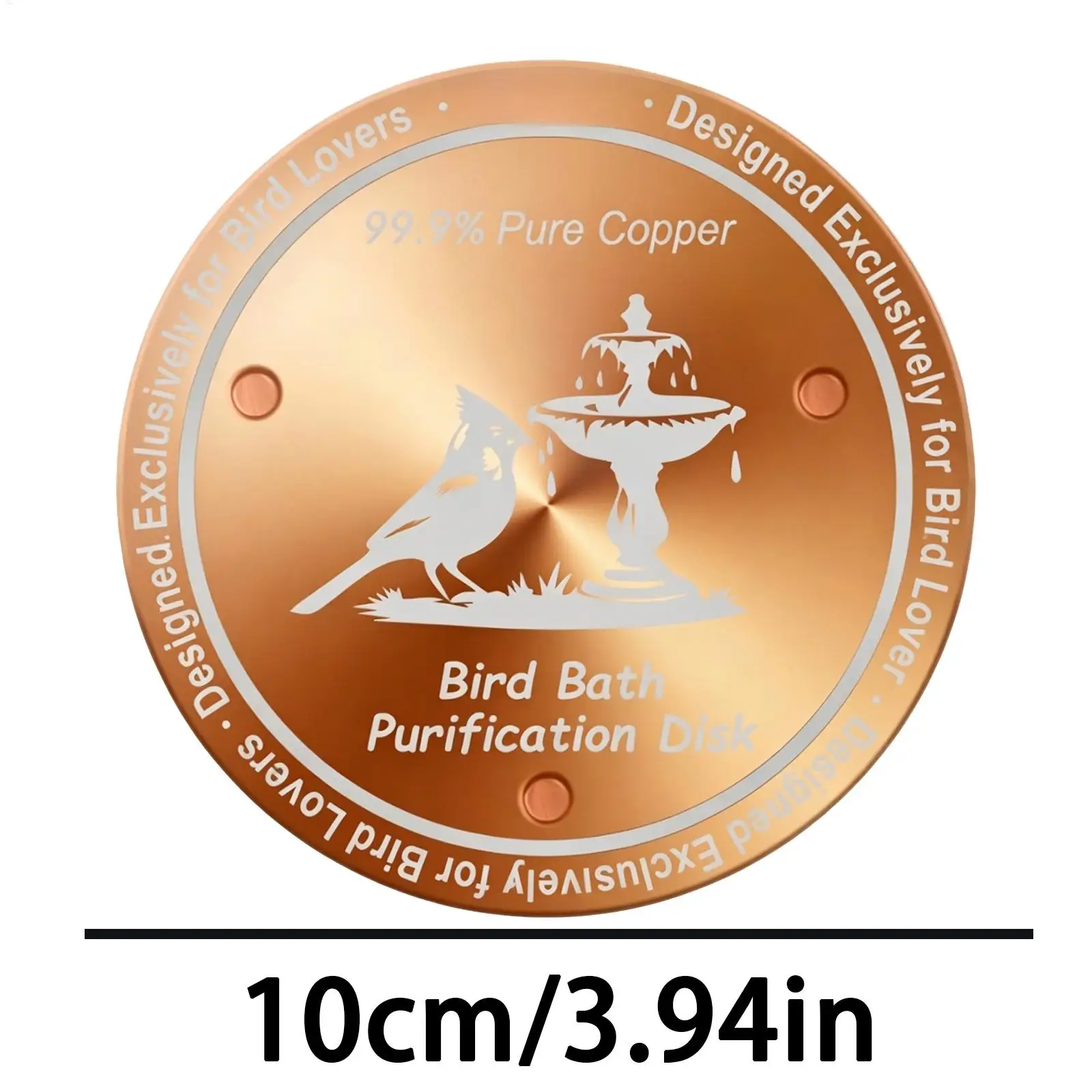 Copper Bird Bath Disc Natural Cleaning Garden Accessories Copper Plate For Bird Bath Bowls For Solar Heated Concrete Ceramic - view 6