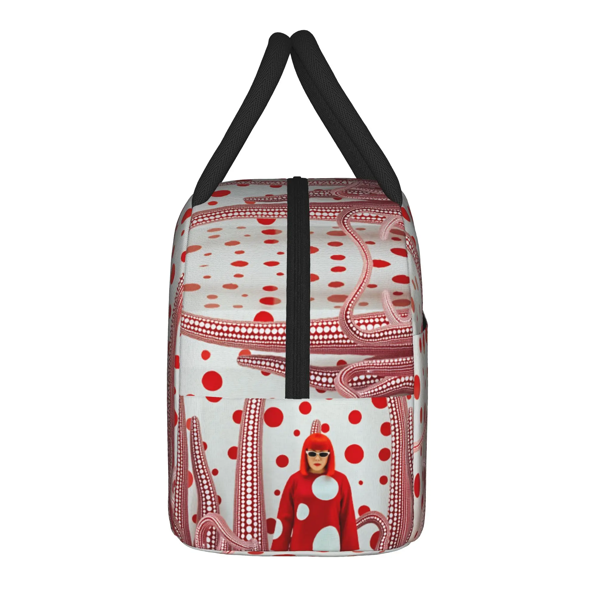 Yayoi Kusama Abstract Face Lunch Bag Japanese Artist Fun Lunch Box School Thermal Lunch Bags For Child Oxford Cooler Bag