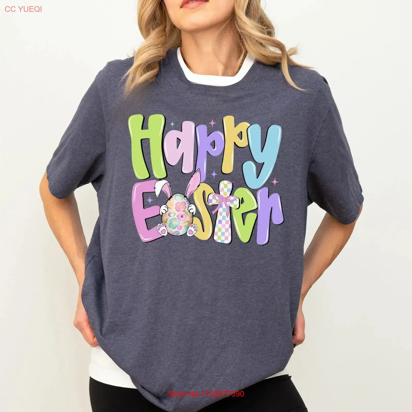 Joyeux pâques t-shirt lapin pull croix jour chrétien lapin enfants résurrection vintage lavé décontracté élégant doux polyvalent