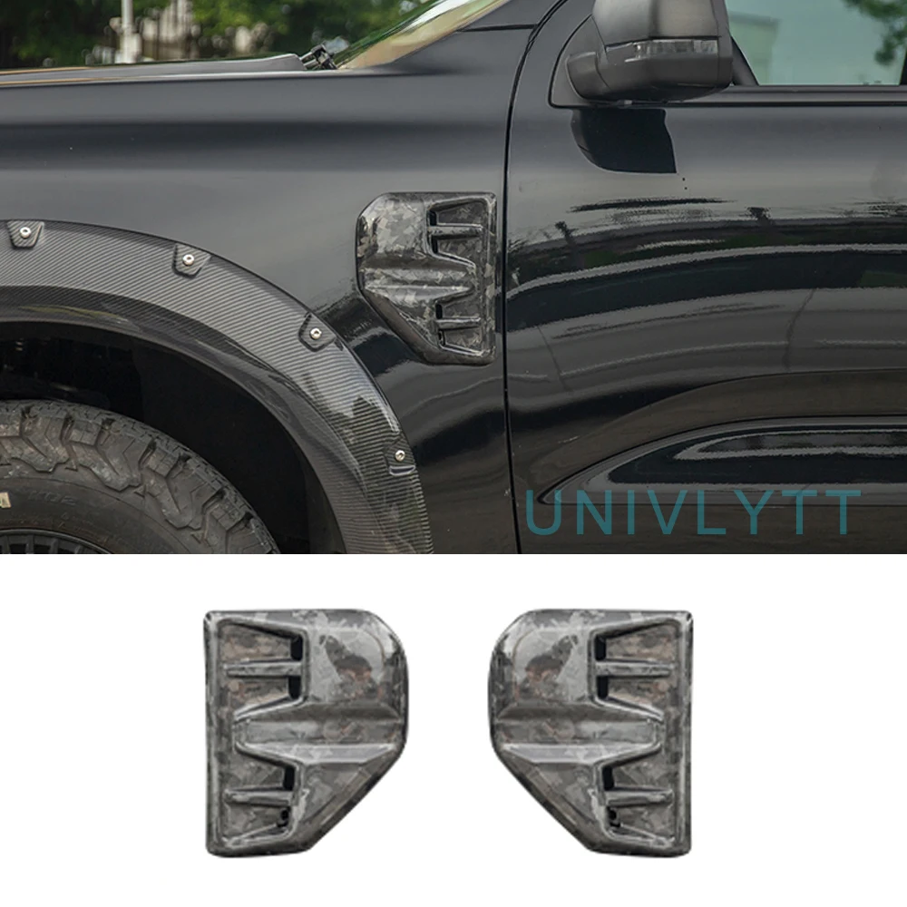 

For 2023 2024 Ford Ranger T9 Air Vent Cover Carbon Fiber No-Drill Sticker Trim Direct Fit Car Accessories