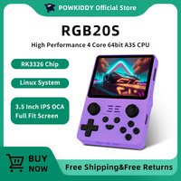 POWKIDDY New Purple RGB20S Handheld Game Console Retro Open Source System RK3326 3.5-Inch 4:3 IPS Screen Children's Gifts