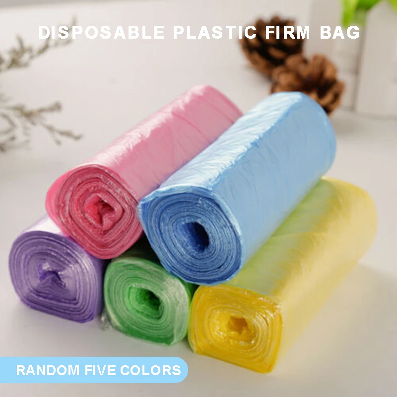 5 Rolls 100Pcs Disposable Garbage Bag Durable Plastic Trash Bags Home Kitchen