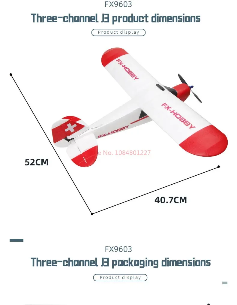 Multi Functional J3 Rc Aircraft 2.4ghz 3ch Fx9603 Epp 520mm Fixed Wingspan Rc Remote Control Foam Aircraft Children's Toys