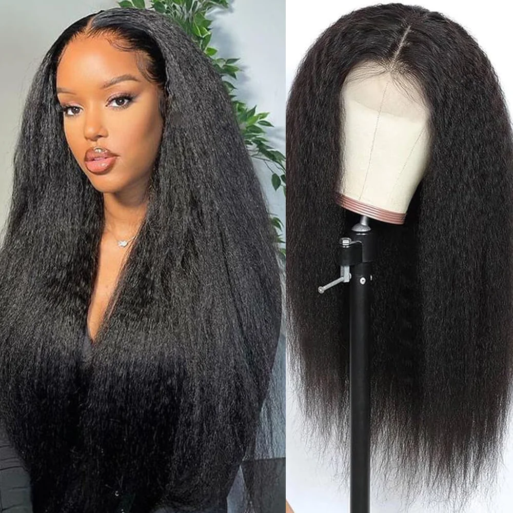 

Кудрявые прямые парики 4x4 HD на шнуровке, 100% бразильские человеческие волосы, бесклеевые, плотность 200%, предварительно выщипанные парики для женщин, натуральный цвет