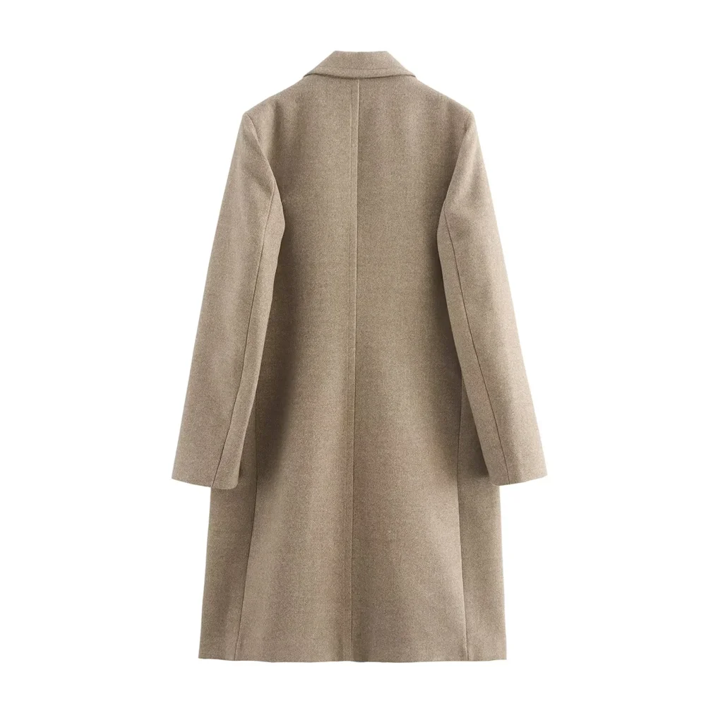 2024 autunno e inverno nuovo prodotto temperamento abbigliamento casual da donna versatile semplice giacca cappotto a maniche lunghe con colletto morbido