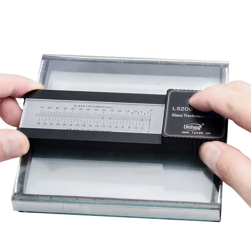 Medidor de Espesor de Vidrio Portátil LS200, Medición de un Solo Lado, para Vidrio Aislante, Doble y Triple Panel, Espesor de Espacio de Aire