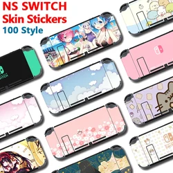 100 Arten rosa niedlichen Sakura Kawaii Amin Genshin Full Cover Schutz hochwertige Haut aufkleber für Nintendo Switch