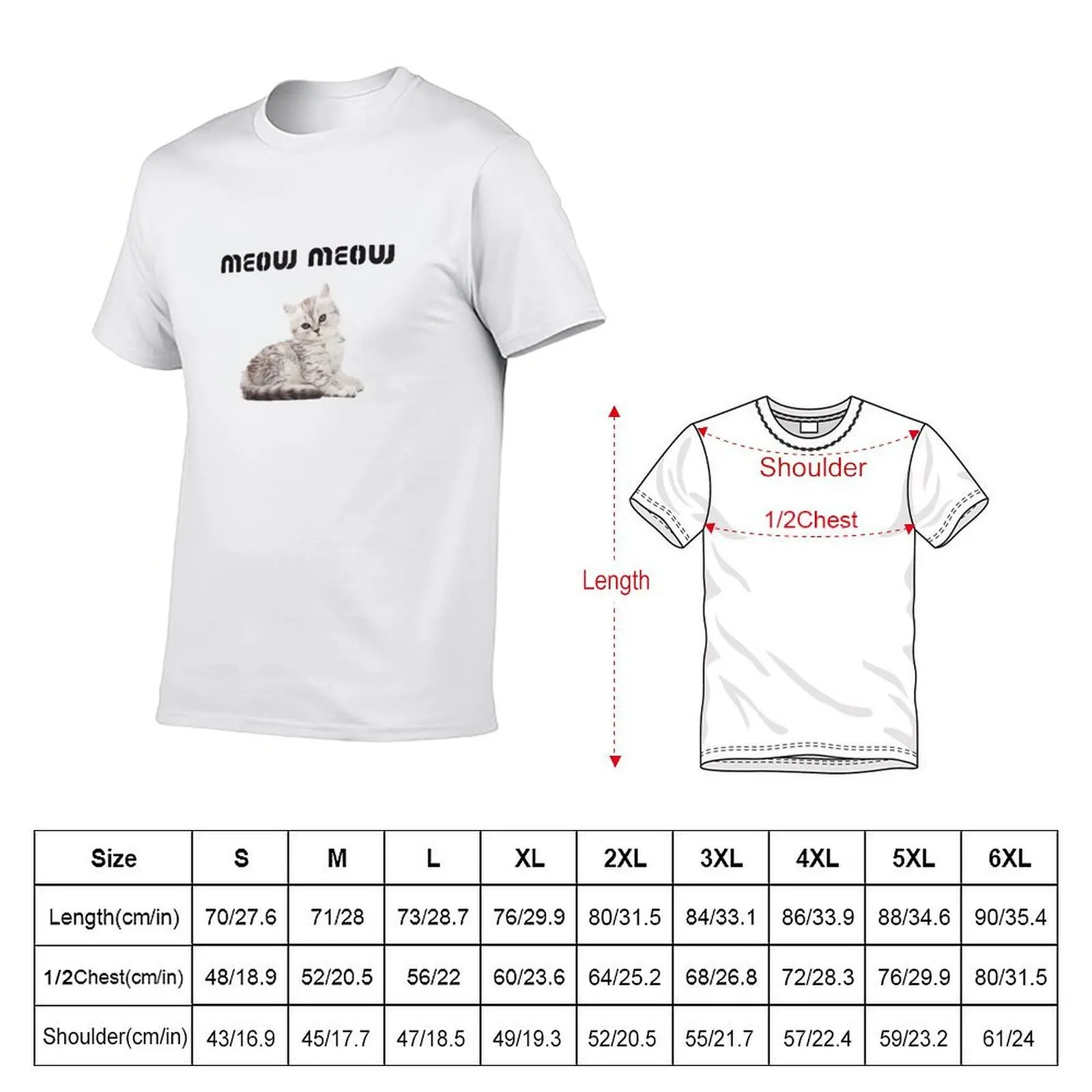meow meow T-Shirt Man t-shirt cotton graphic tees heavyweight t shirts for men