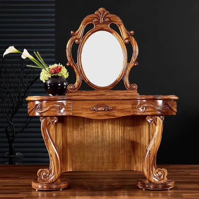 Nordic Chair Vanity Table Dest Storage Natural Long Europa Dressing Table Modern Saving Wood Makeup Tafel Furnitures For Bedroom