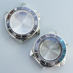 43.8mm Diving Watch Cases Modified Samurai Ceramic Bezel Sapphire For Seiko nh35 nh36/38 Movement 28.5mm Dial white Chapter Ring