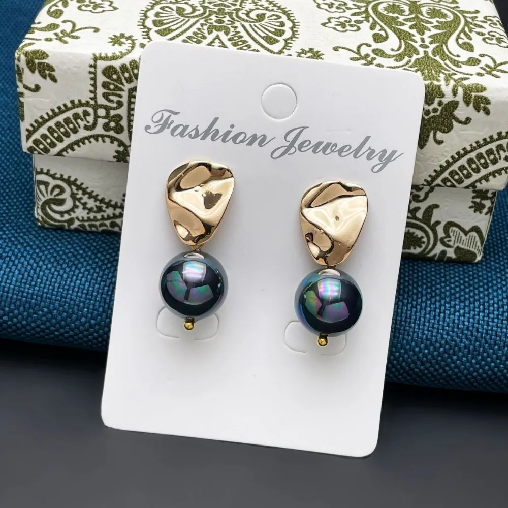 

Korean Fashion Black Color Imitation Pearl Earrings for Women Girls Banquet Gift Luxury Design Clothing Parts Jewelry Wholesale